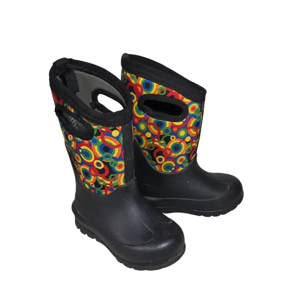 Bogs Neo-Classic Geo Kids Rain Waterproof Boots Kids Size 10